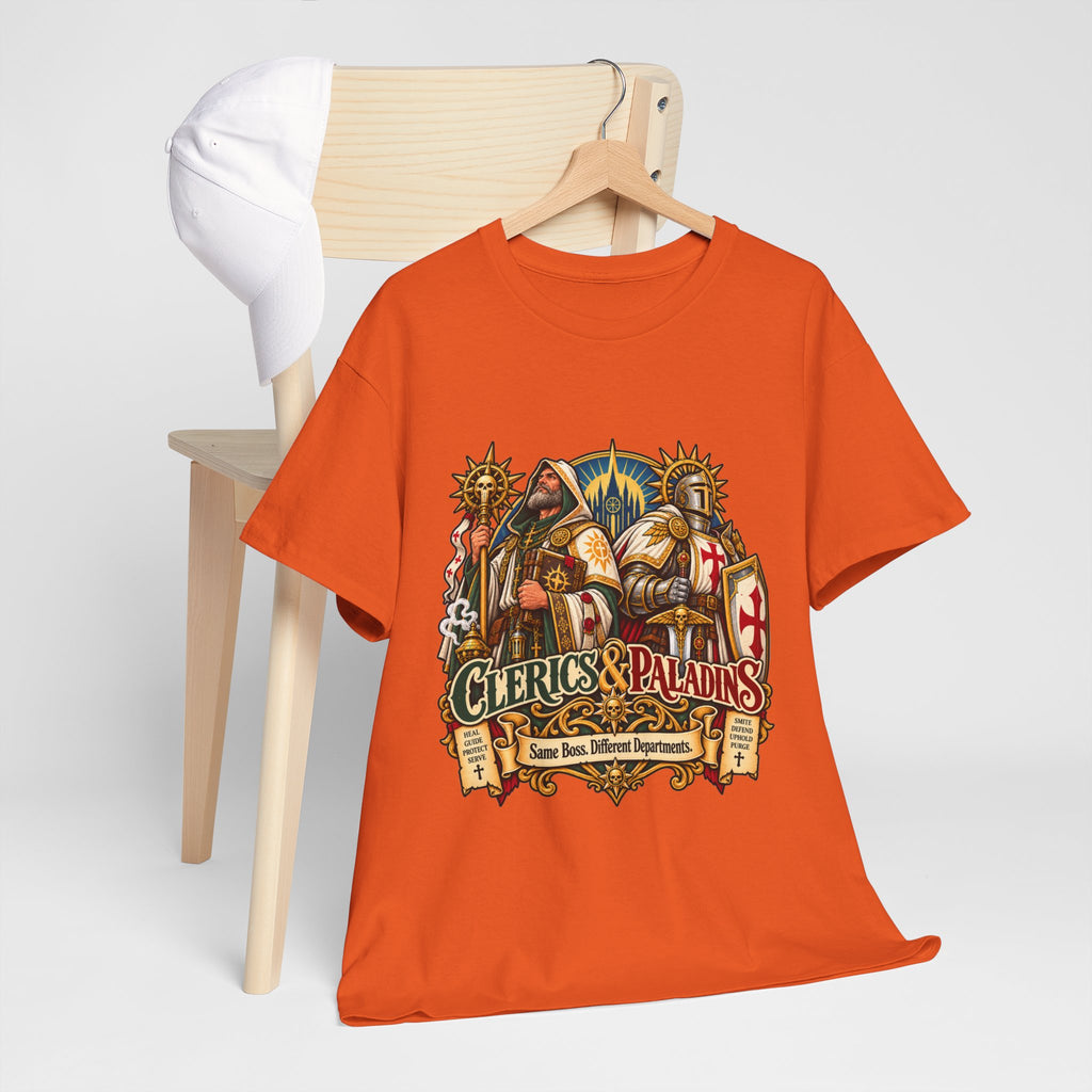 Clerics & Paladins RPG Tee | Same Boss, Different Departments