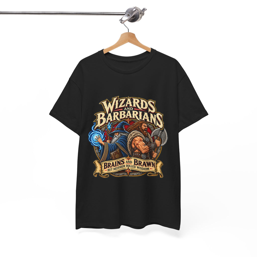 Wizards & Barbarians T-Shirt | Funny Fantasy RPG Gamer Tee