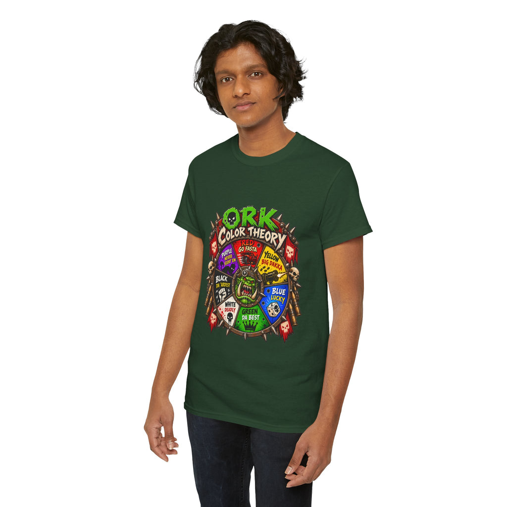 Green-Skin Color Theory T-Shirt – Funny Tabletop Wargaming Tee | Ork Fantasy Sci-Fi Gamer Shirt