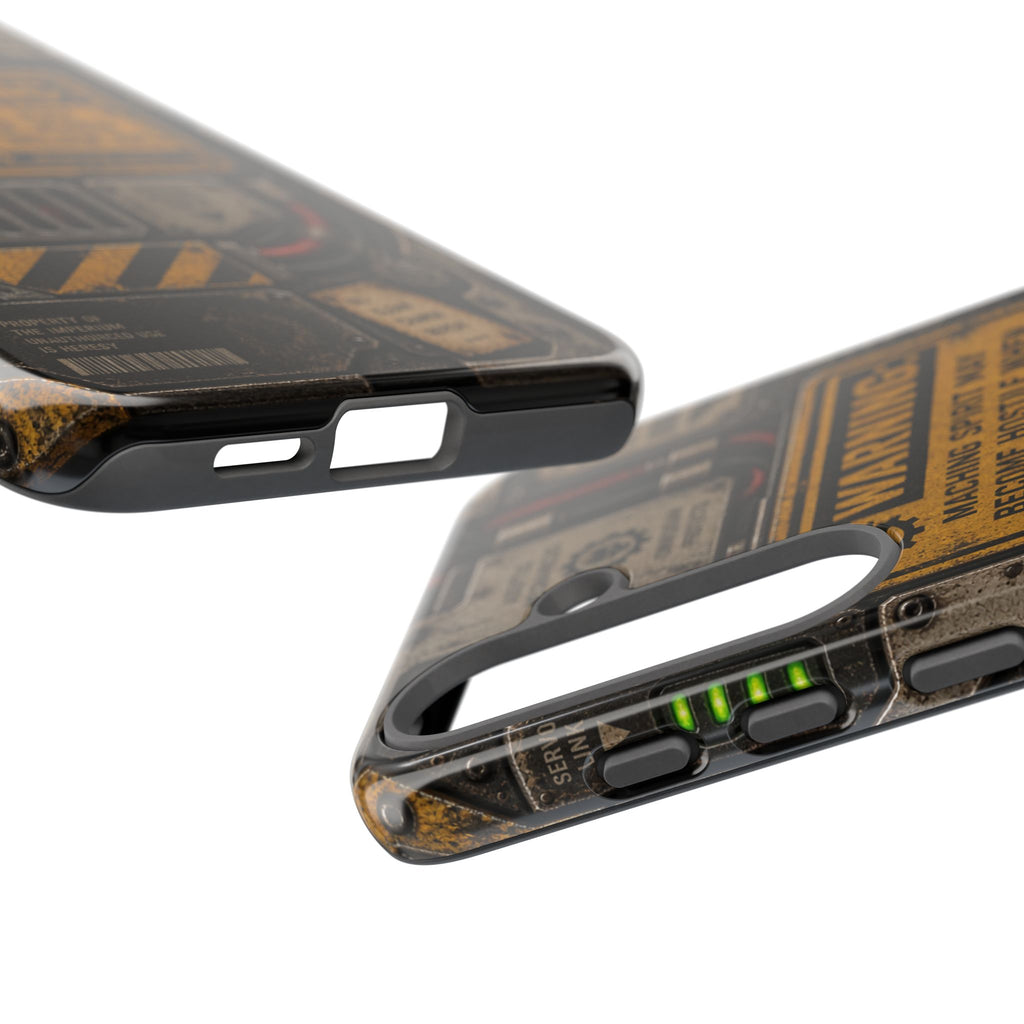 Machine Spirit Warning Phone Case | Grimdark Sci-Fi Design