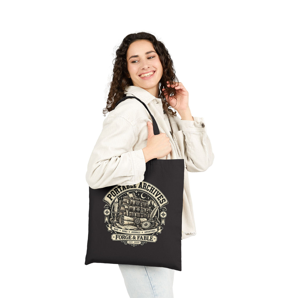 Portable Archives Canvas Tote Bag | Vintage Book Lover Gift