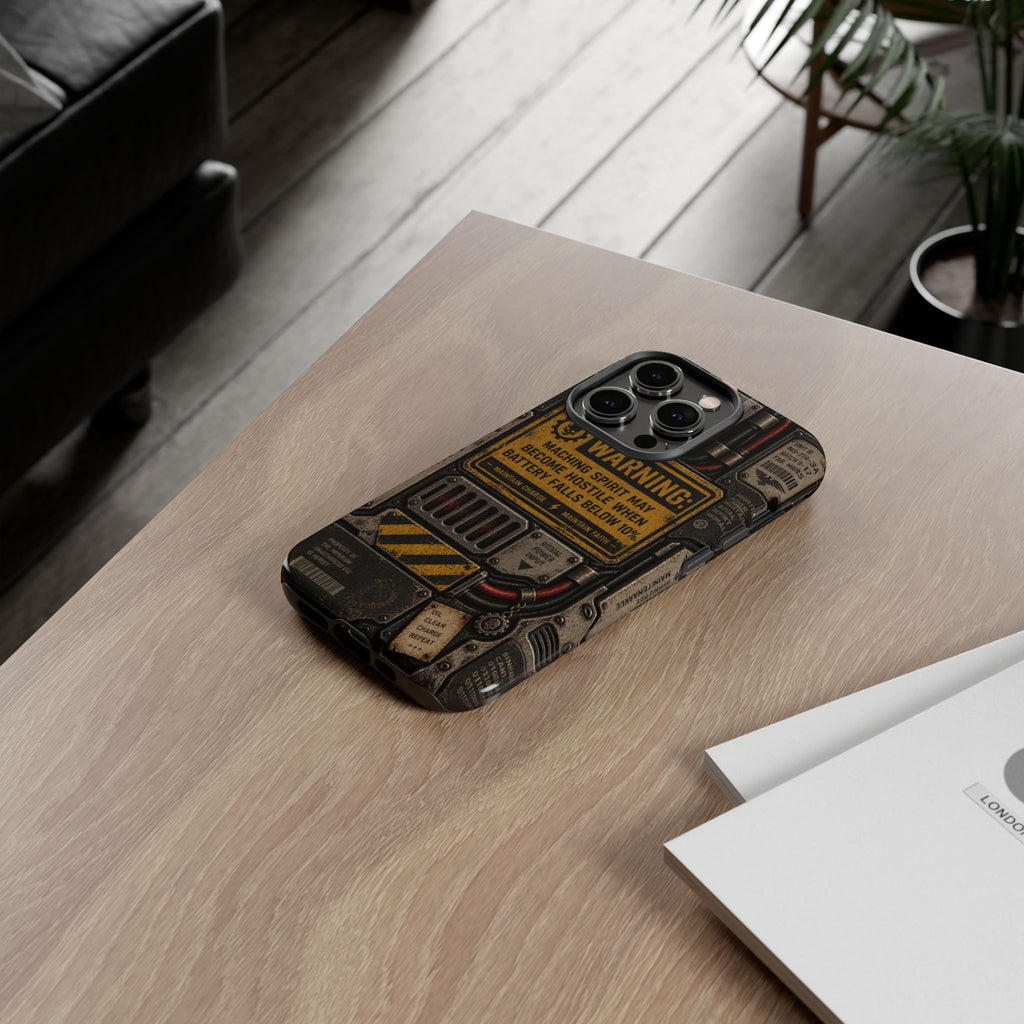 Machine Spirit Warning Phone Case | Grimdark Sci-Fi Design