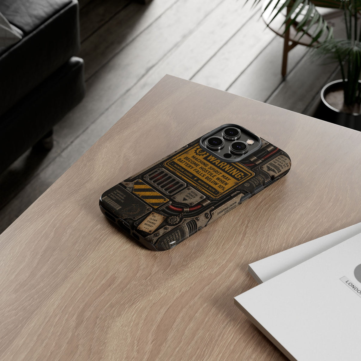 Machine Spirit Warning Phone Case | Grimdark Sci-Fi Design