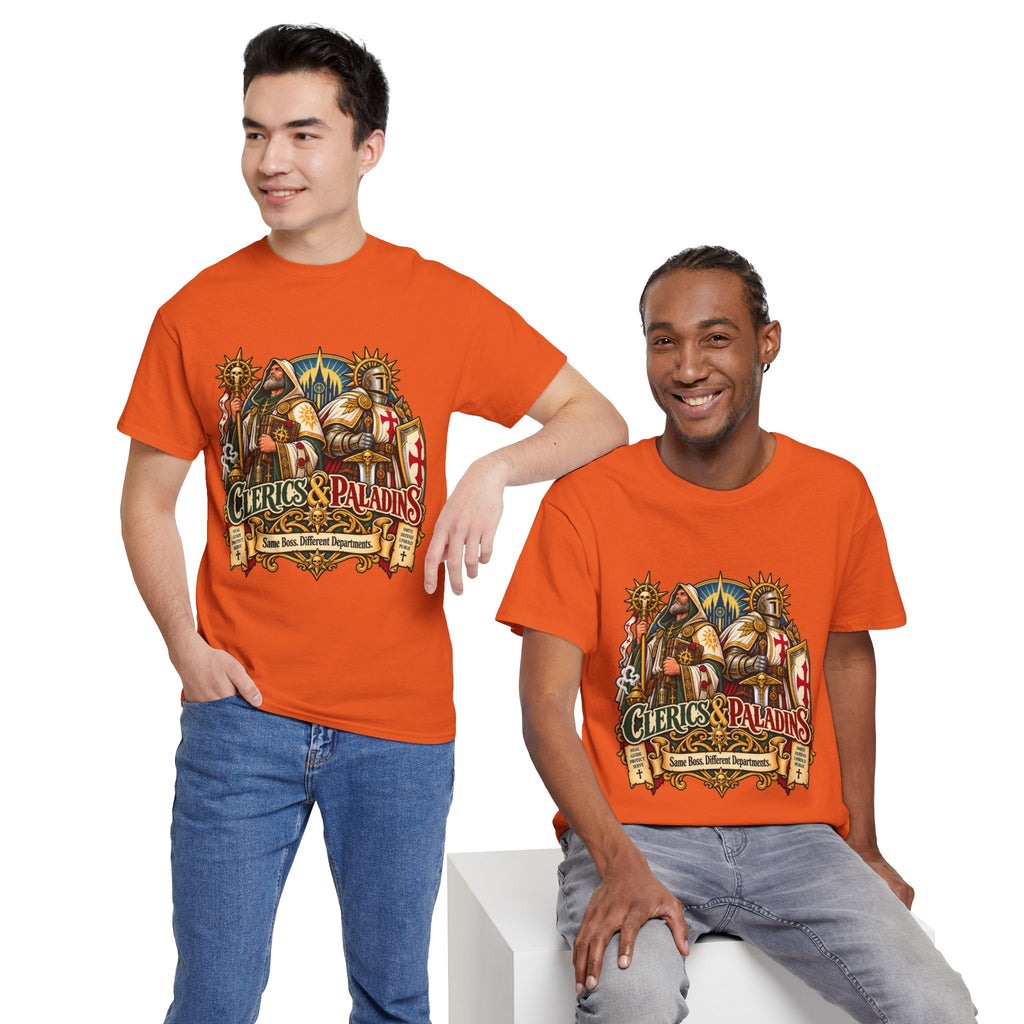 Clerics & Paladins RPG Tee | Same Boss, Different Departments