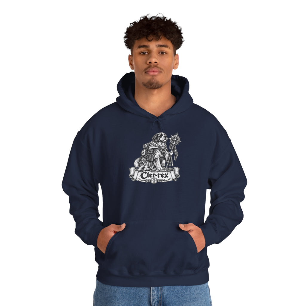 Cler-Rex Dog Hoodie – Cleric Fantasy RPG Pullover