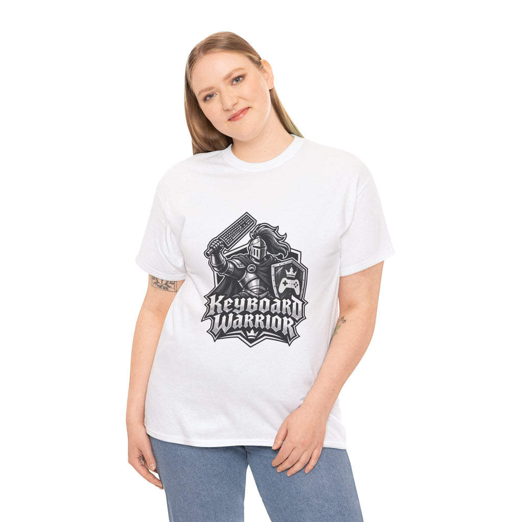 Keyboard Warrior T Shirt Funny Video Gamer Knight Graphic Tee