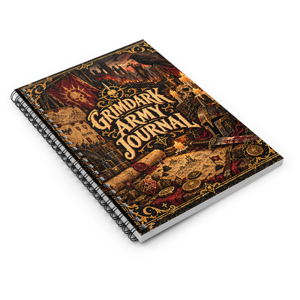Grimdark Army Journal | Ruled Spiral Notebook for Wargaming Notes