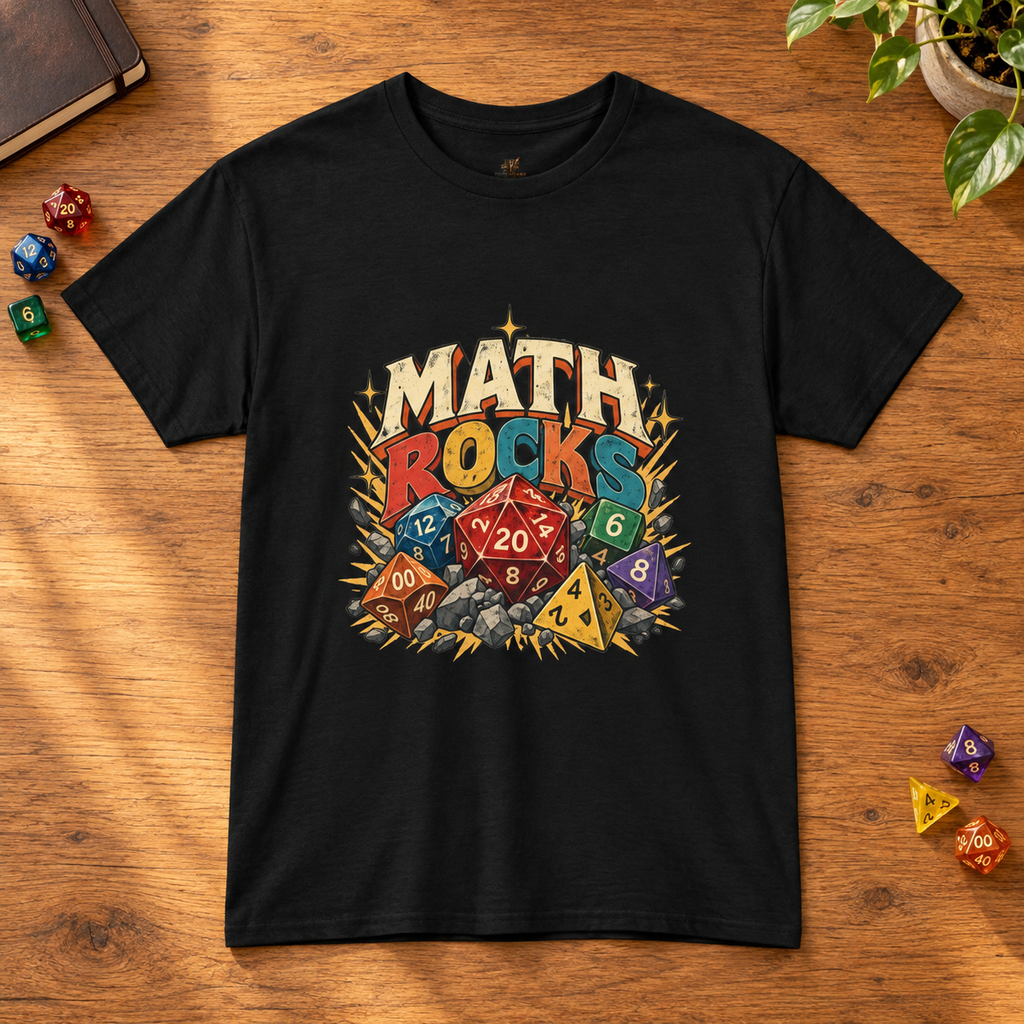 Math Rocks T-Shirt | Polyhedral Dice Gamer Tee