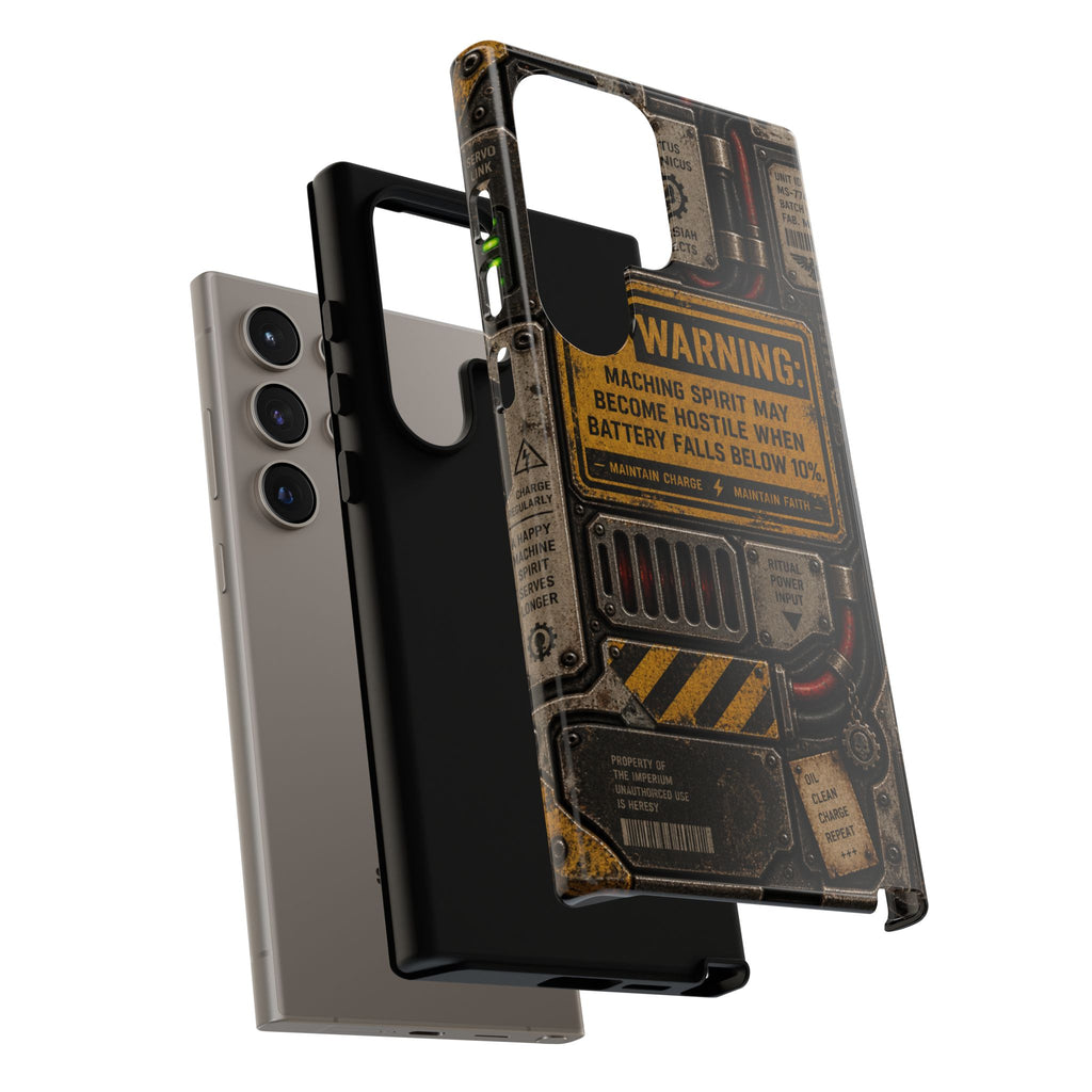 Machine Spirit Warning Phone Case | Grimdark Sci-Fi Design