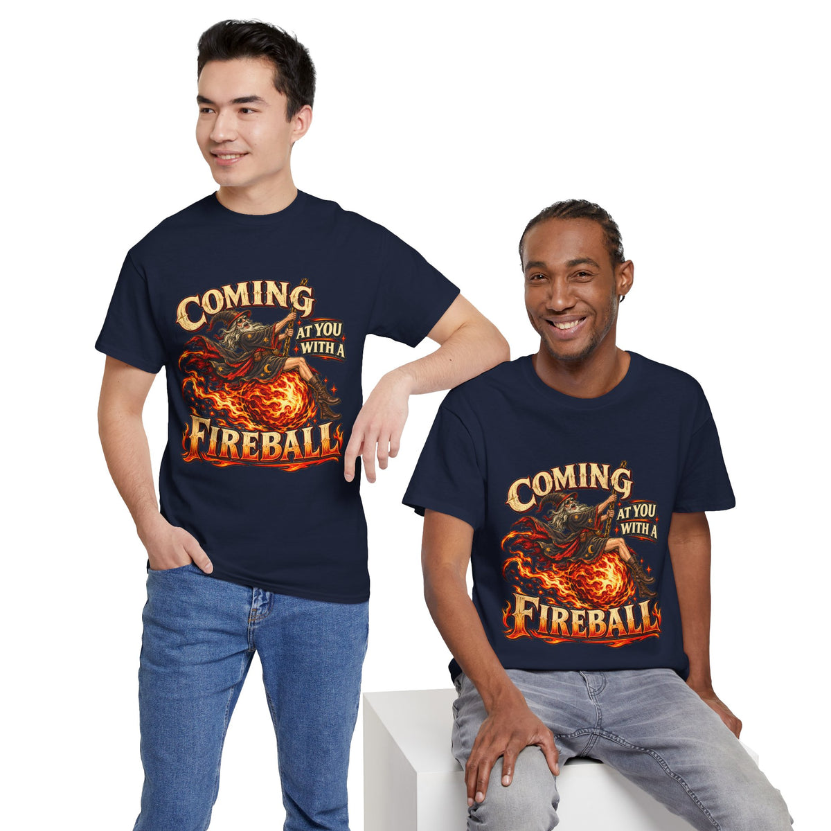 Coming at You With a Fireball Wizard T-Shirt | Funny Fantasy RPG Tee