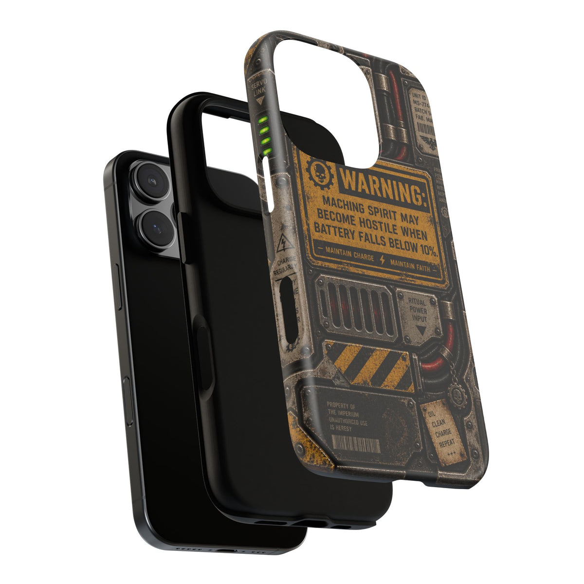 Machine Spirit Warning Phone Case | Grimdark Sci-Fi Design