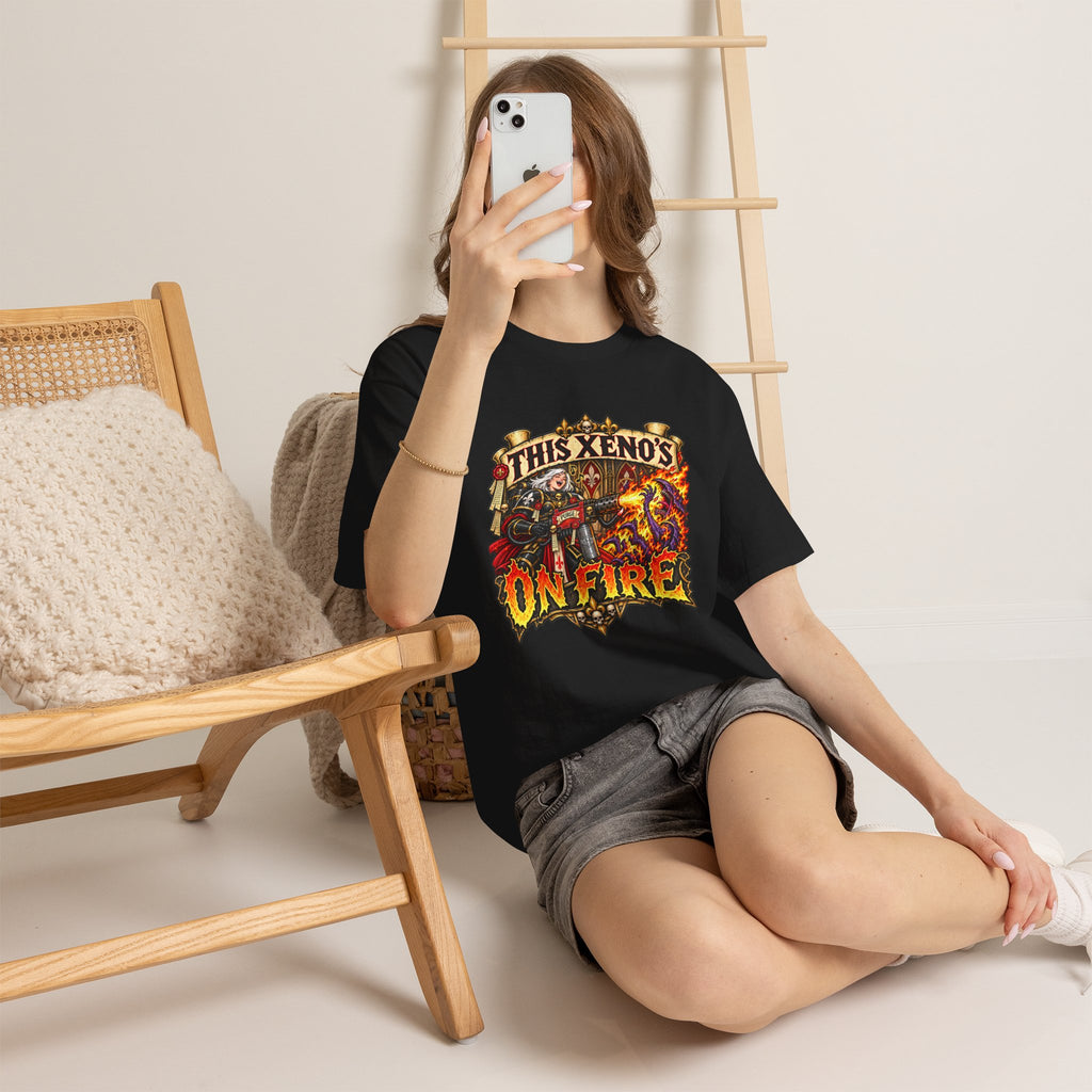 This Xeno’s on Fire Shirt – Sisters of Battle Music Parody Tee