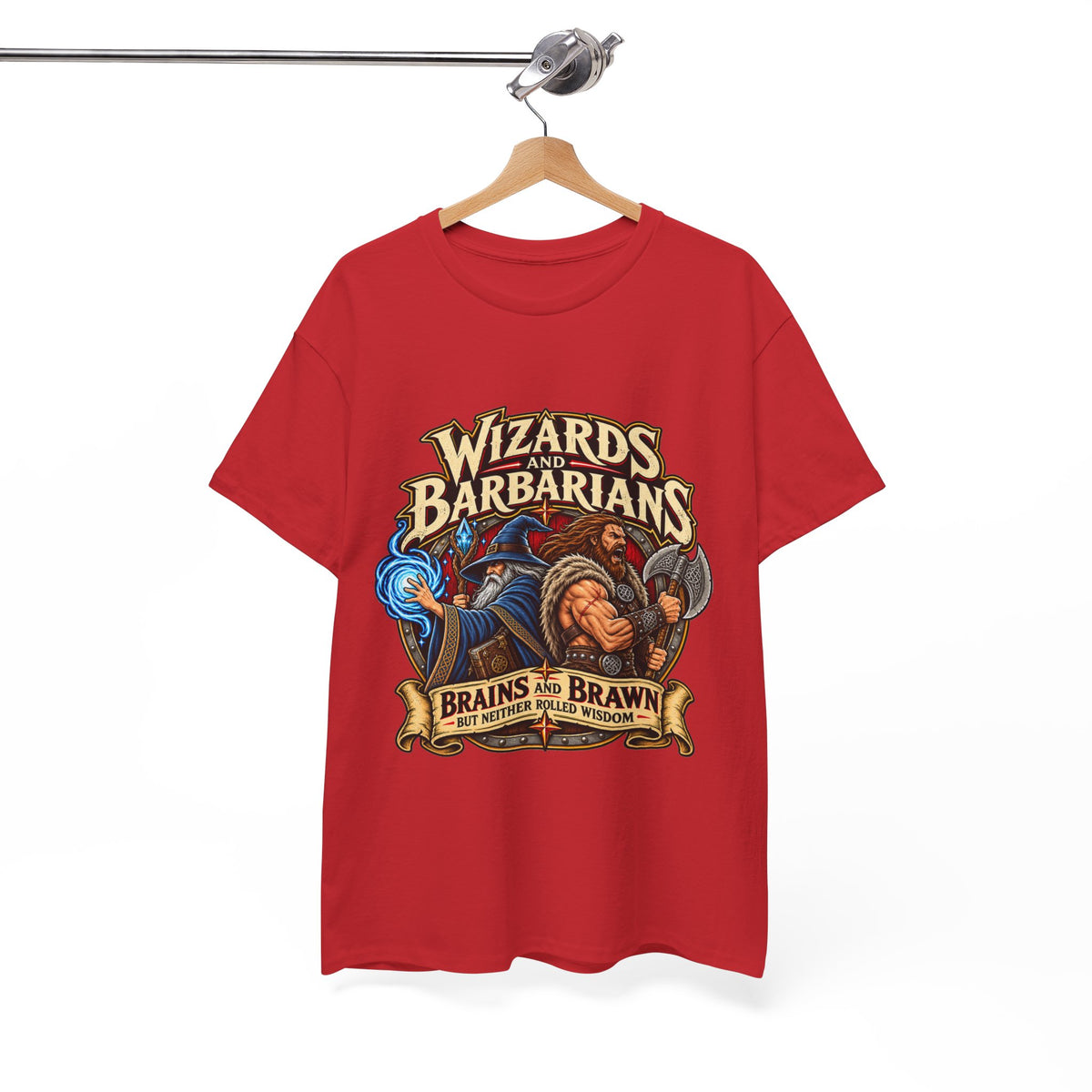 Wizards & Barbarians T-Shirt | Funny Fantasy RPG Gamer Tee