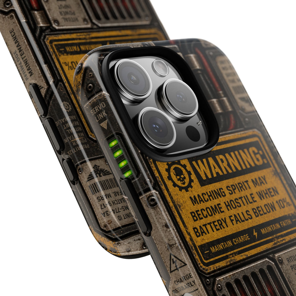 Machine Spirit Warning Phone Case | Grimdark Sci-Fi Design