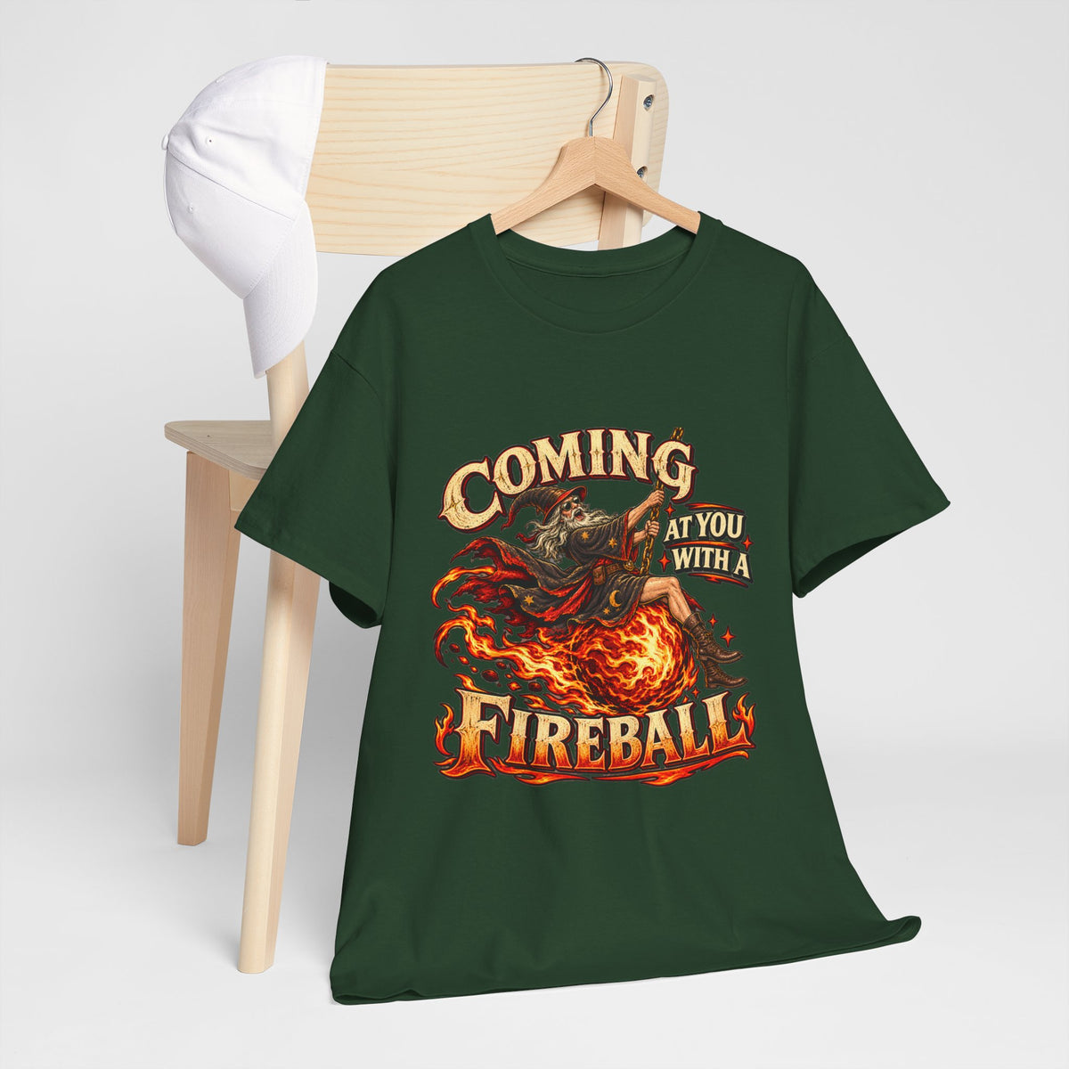 Coming at You With a Fireball Wizard T-Shirt | Funny Fantasy RPG Tee