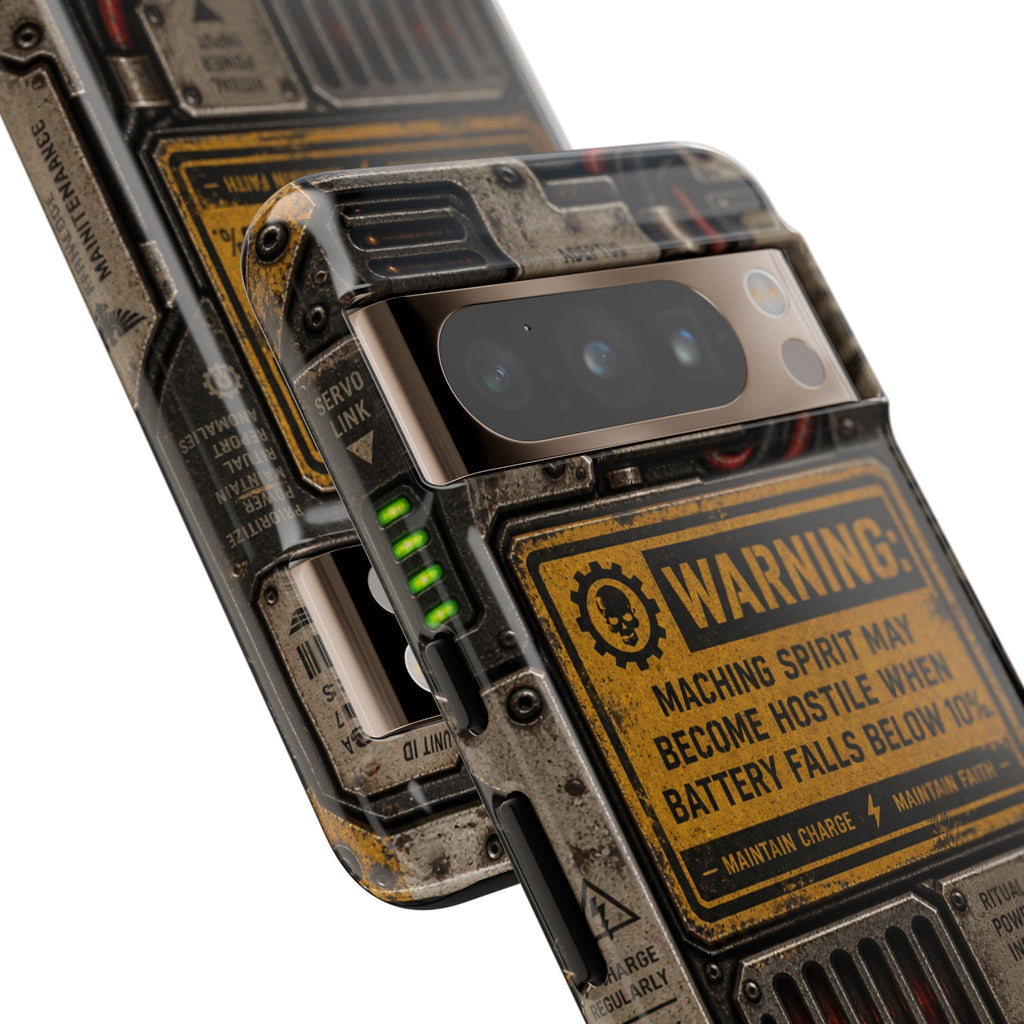 Machine Spirit Warning Phone Case | Grimdark Sci-Fi Design