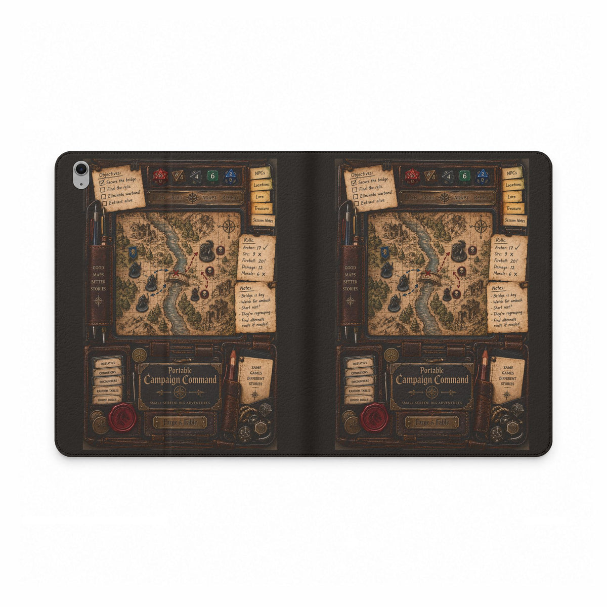 Campaign Map iPad Folio Case | Fantasy RPG Portfolio
