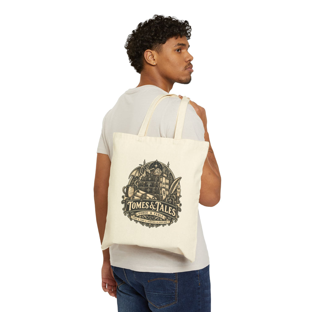 Tomes & Tales Canvas Tote Bag | Vintage Book Lover Tote