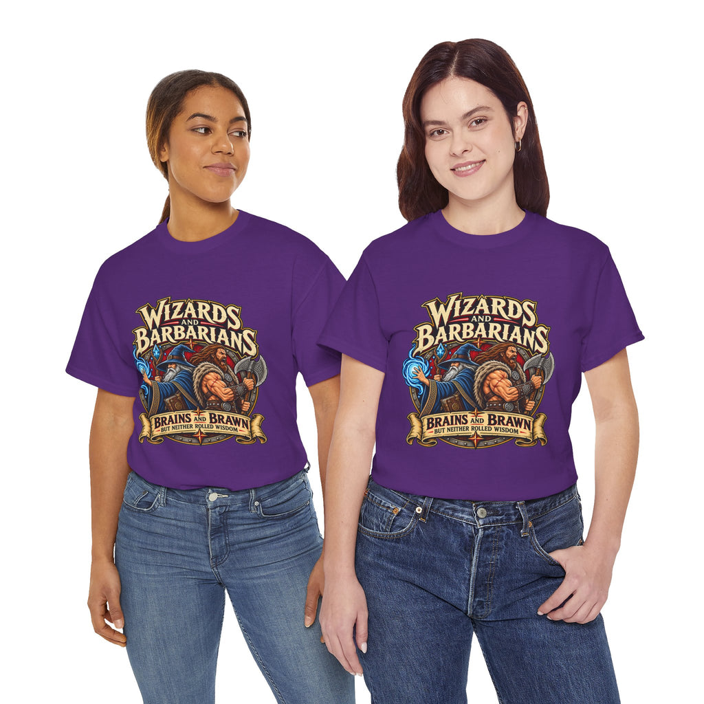 Wizards & Barbarians T-Shirt | Funny Fantasy RPG Gamer Tee