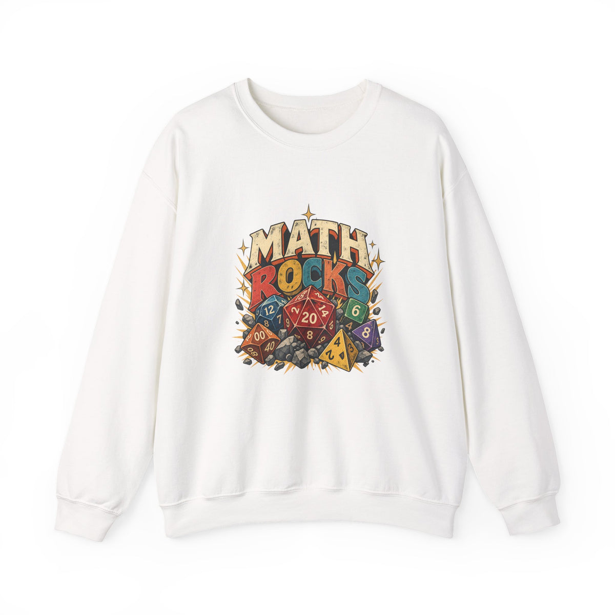 Math Rocks Crewneck Sweatshirt | Polyhedral Dice Gamer