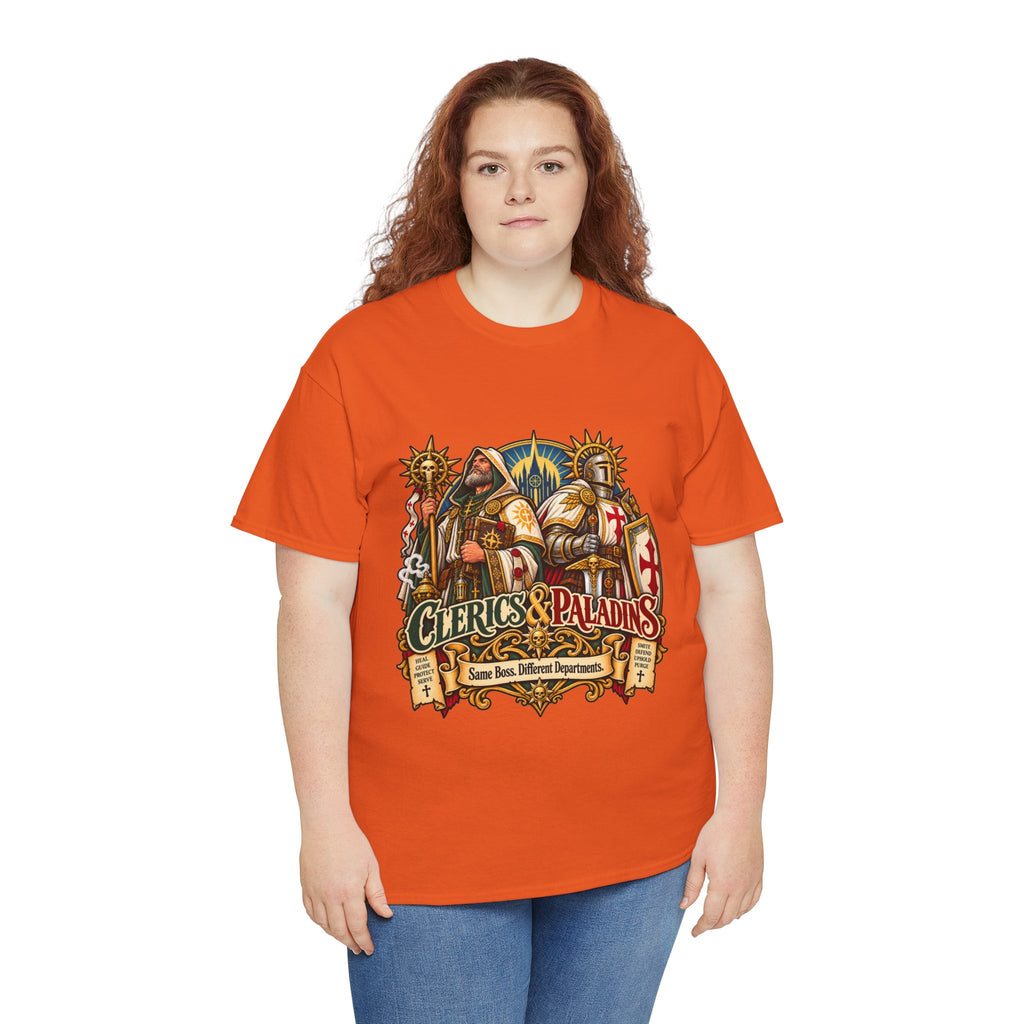 Clerics & Paladins RPG Tee | Same Boss, Different Departments