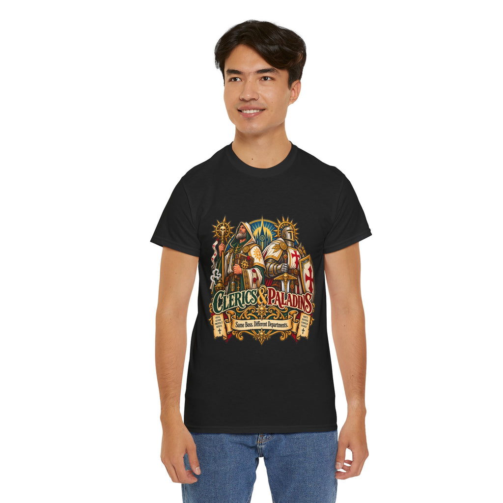 Clerics & Paladins RPG Tee | Same Boss, Different Departments