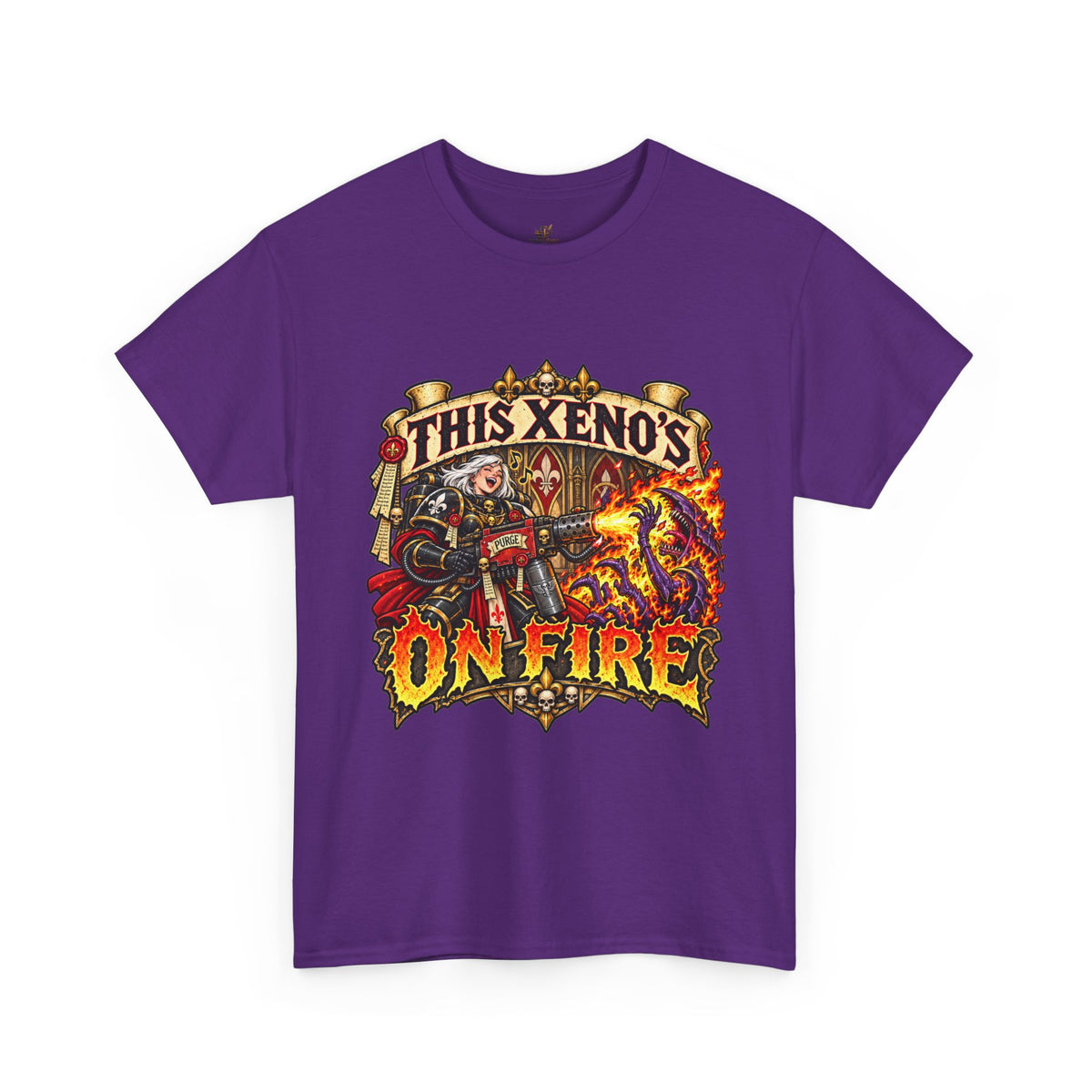 This Xeno’s on Fire Shirt – Sisters of Battle Music Parody Tee