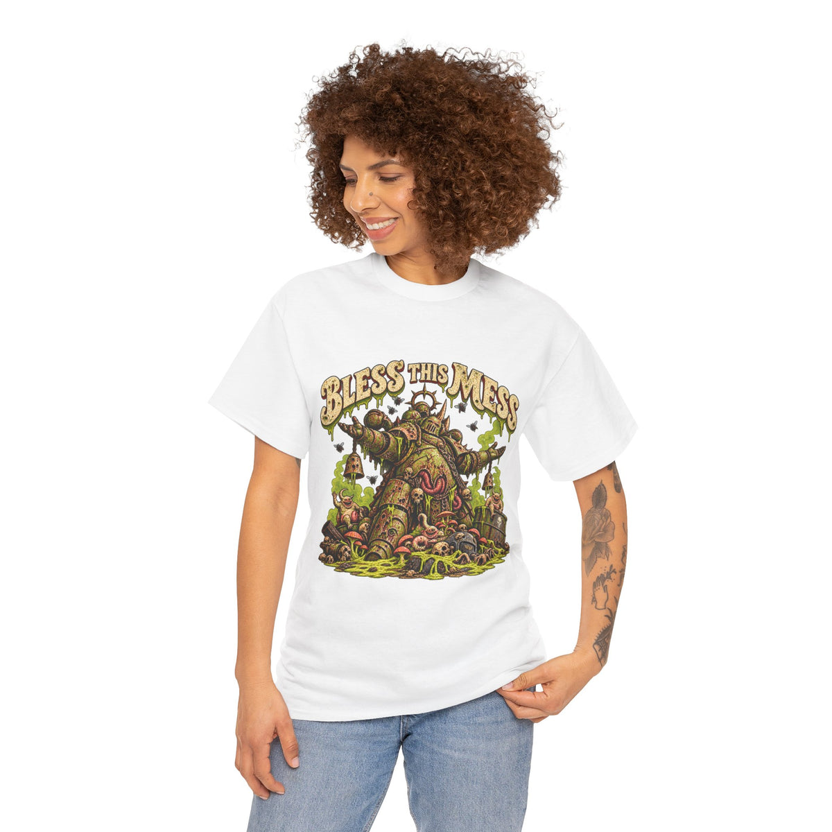 Bless This Mess Grimdark Warrior T-Shirt | Funny Fantasy Wargaming Tee