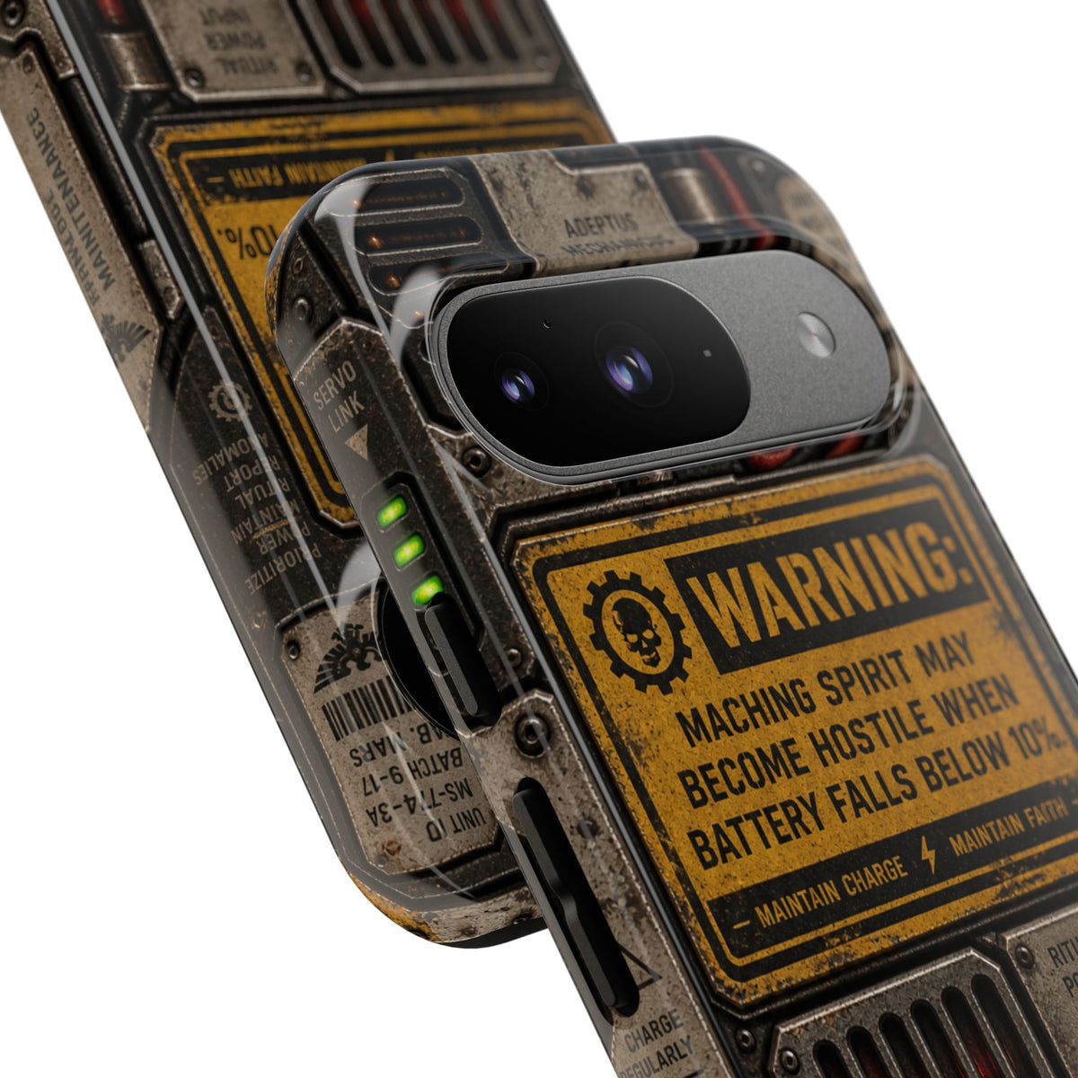 Machine Spirit Warning Phone Case | Grimdark Sci-Fi Design