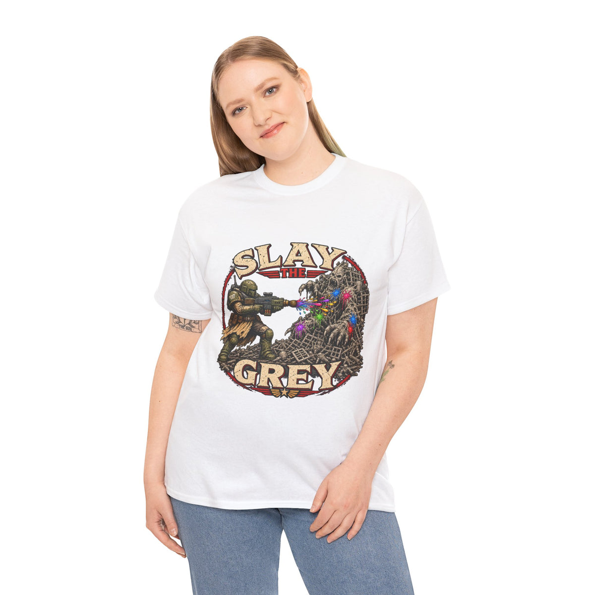 Slay the Grey Sci-Fi Miniature Painting T-Shirt | Hobbyist Tee