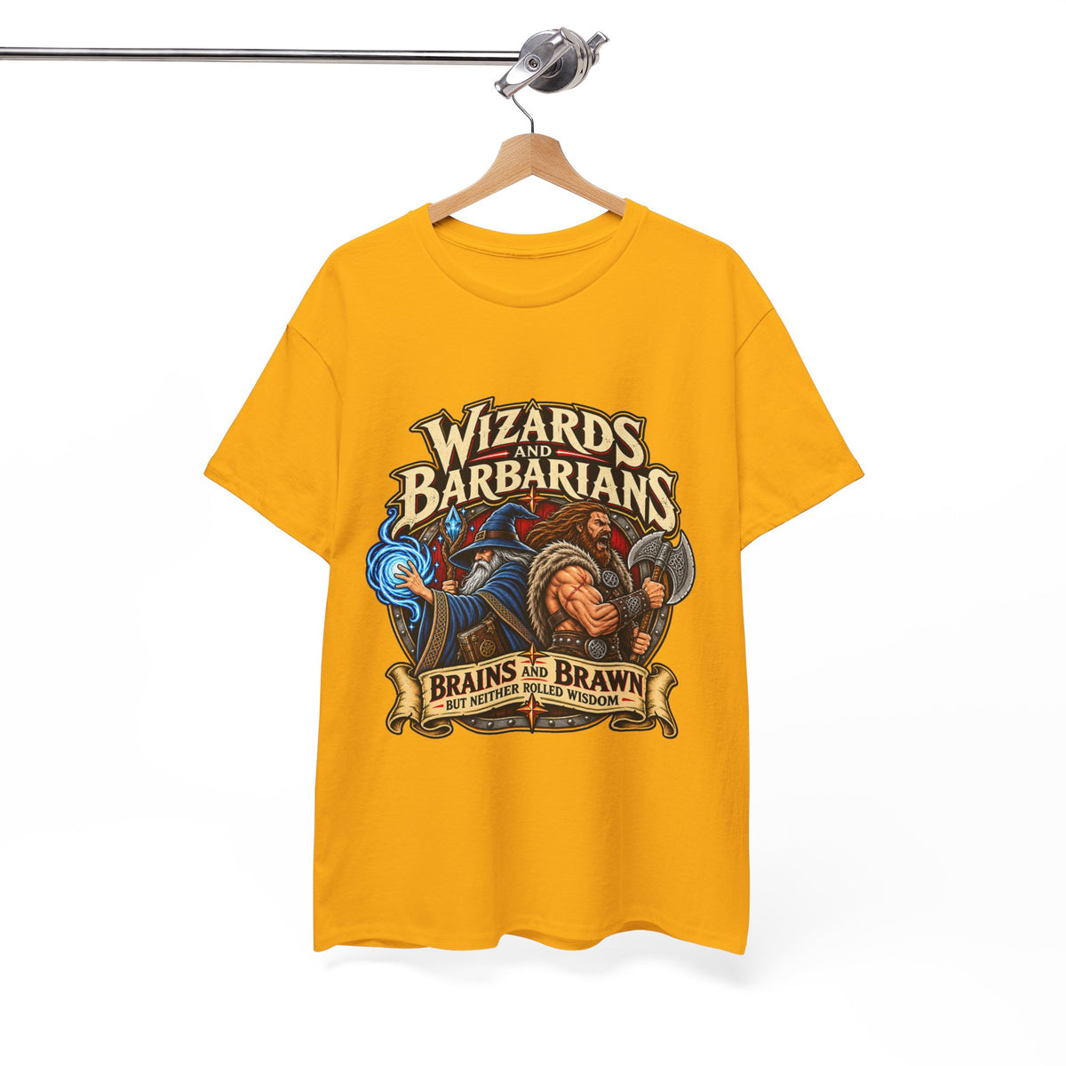 Wizards & Barbarians T-Shirt | Funny Fantasy RPG Gamer Tee