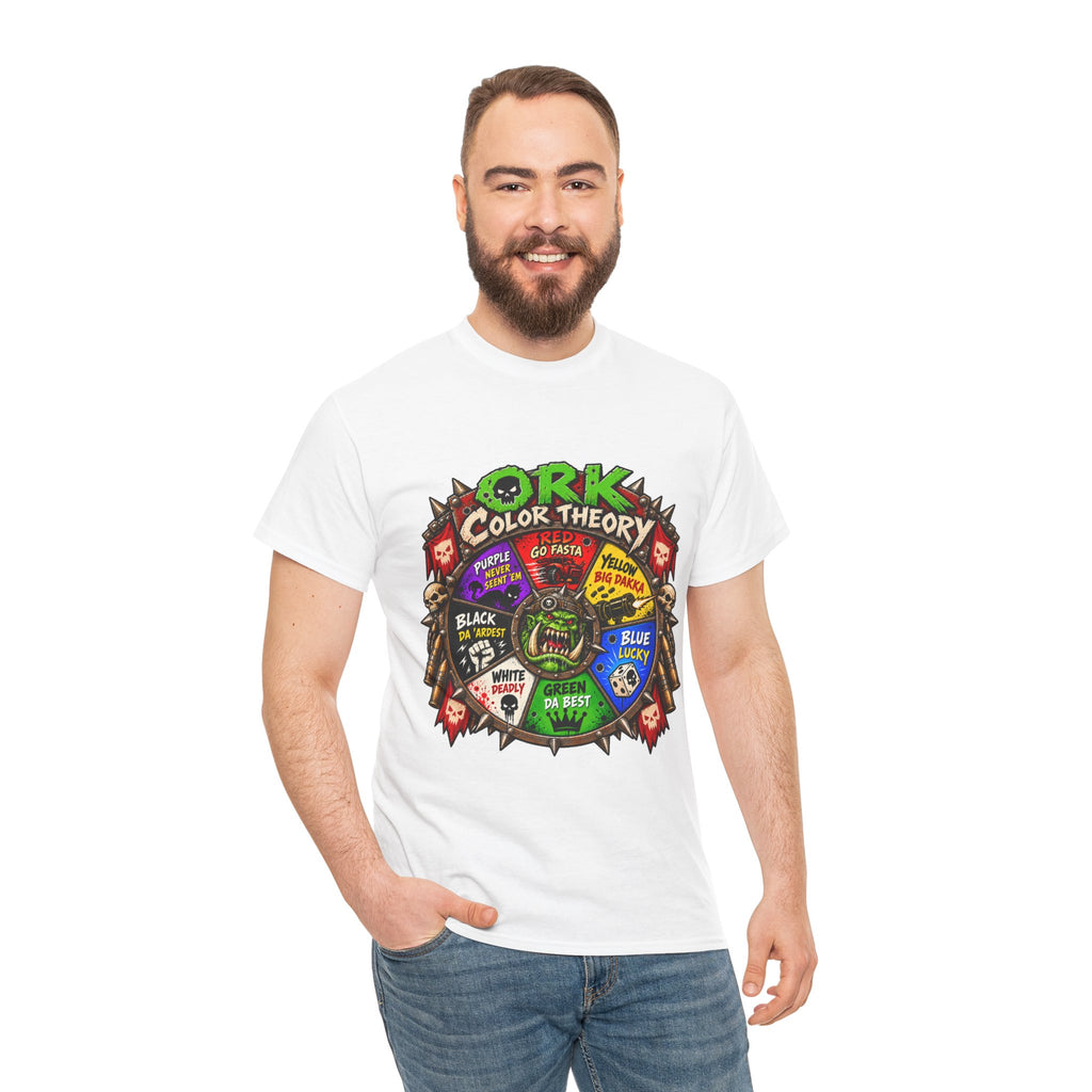 Green-Skin Color Theory T-Shirt – Funny Tabletop Wargaming Tee | Ork Fantasy Sci-Fi Gamer Shirt