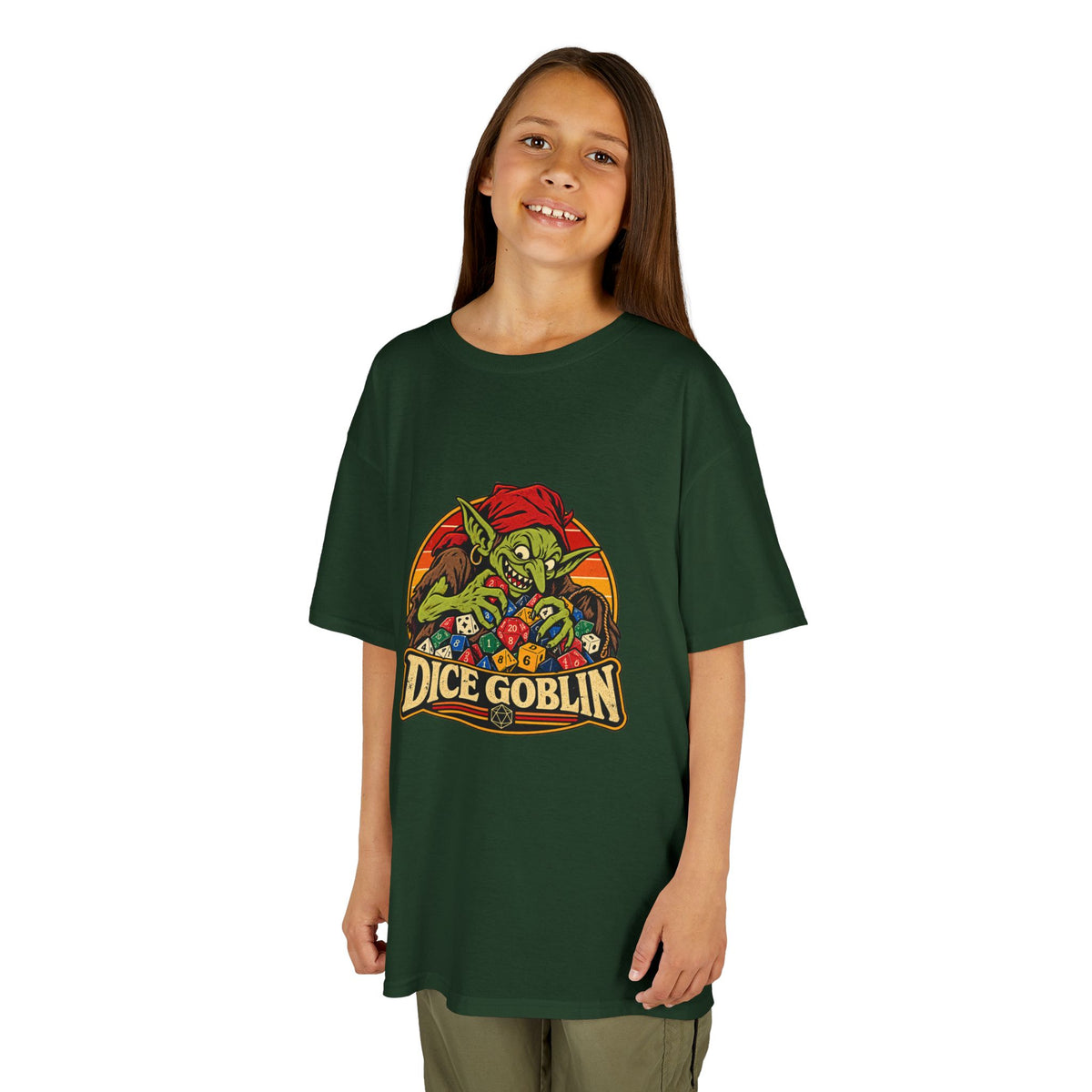 Kids Dice Goblin T-Shirt | Cute Tabletop RPG Gaming Tee