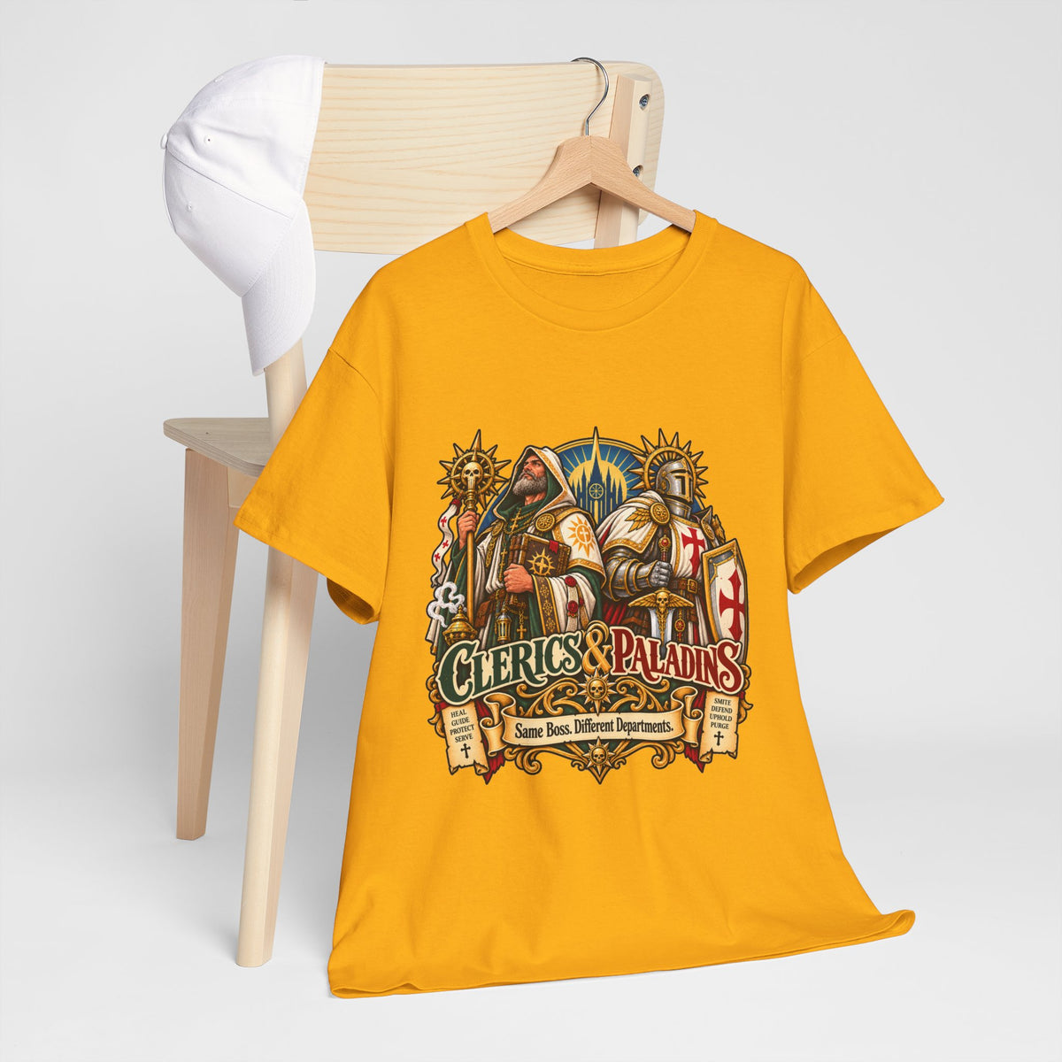 Clerics & Paladins RPG Tee | Same Boss, Different Departments