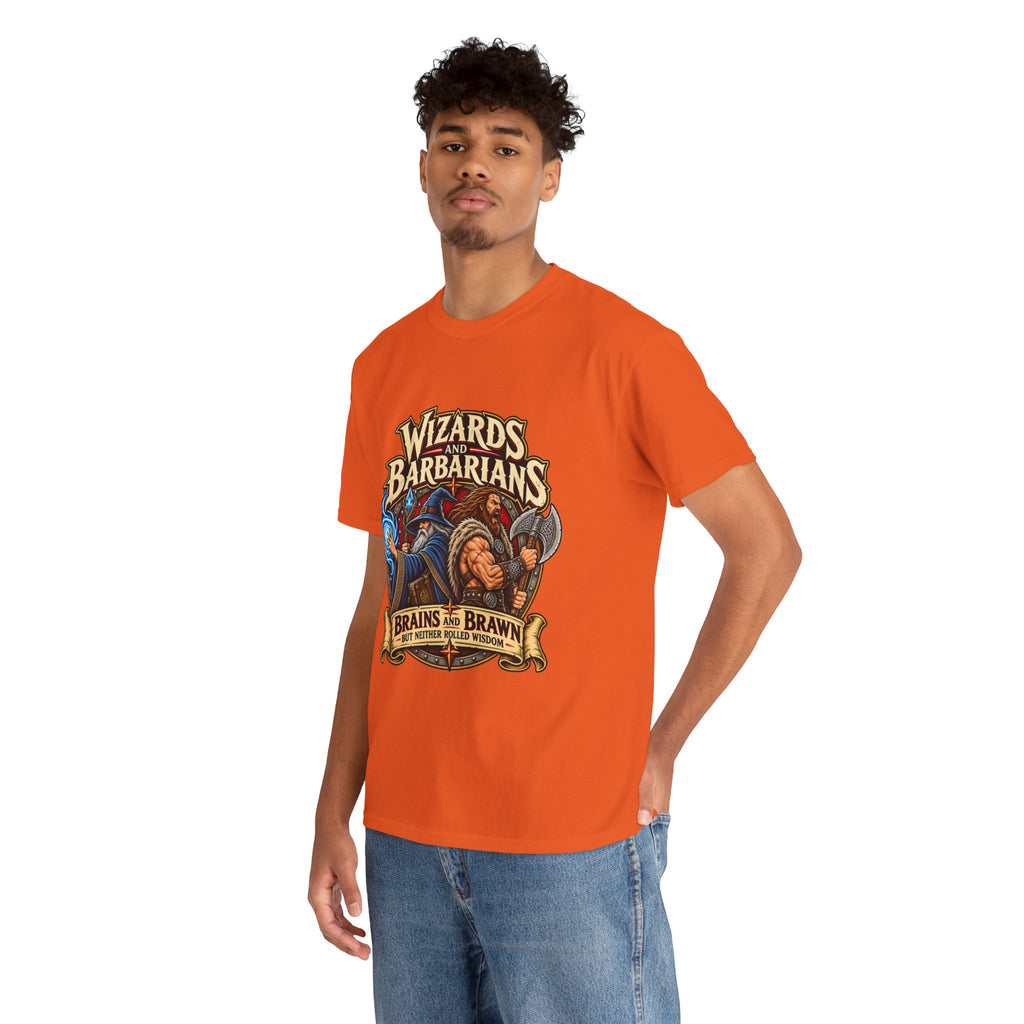 Wizards & Barbarians T-Shirt | Funny Fantasy RPG Gamer Tee