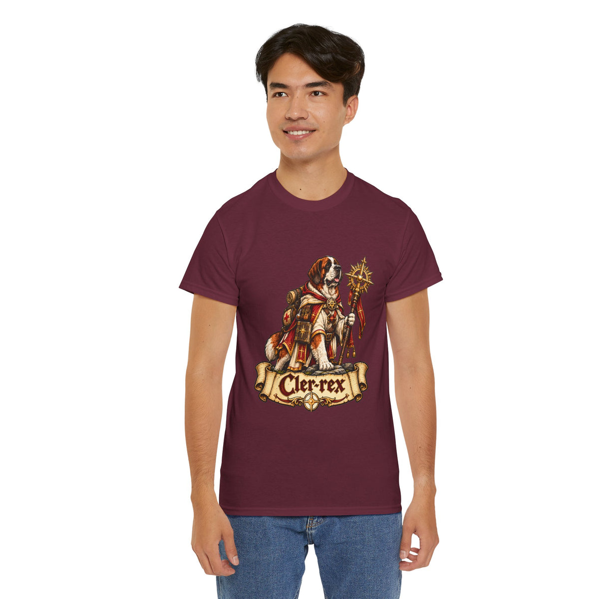 Cler Rex Dog T Shirt Funny Cleric Fantasy Tee