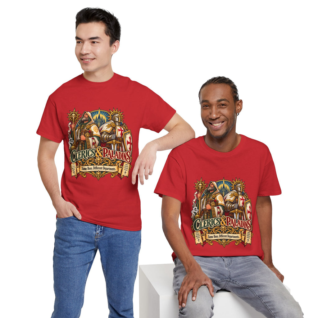 Clerics & Paladins RPG Tee | Same Boss, Different Departments