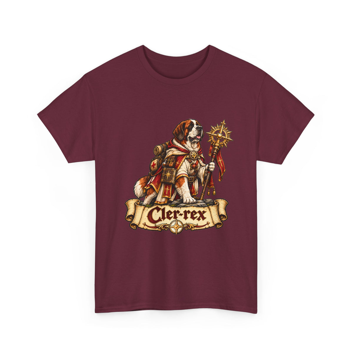 Cler Rex Dog T Shirt Funny Cleric Fantasy Tee