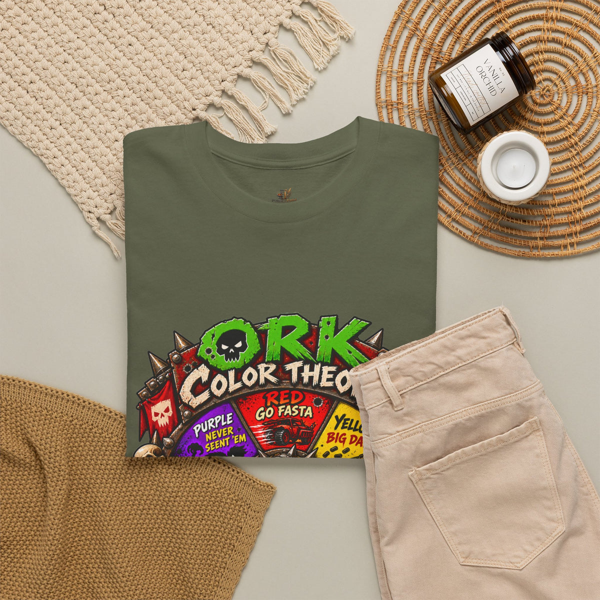 Green-Skin Color Theory T-Shirt – Funny Tabletop Wargaming Tee | Ork Fantasy Sci-Fi Gamer Shirt