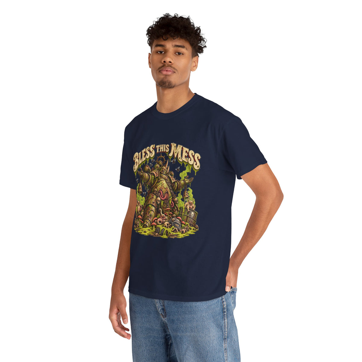 Bless This Mess Grimdark Warrior T-Shirt | Funny Fantasy Wargaming Tee