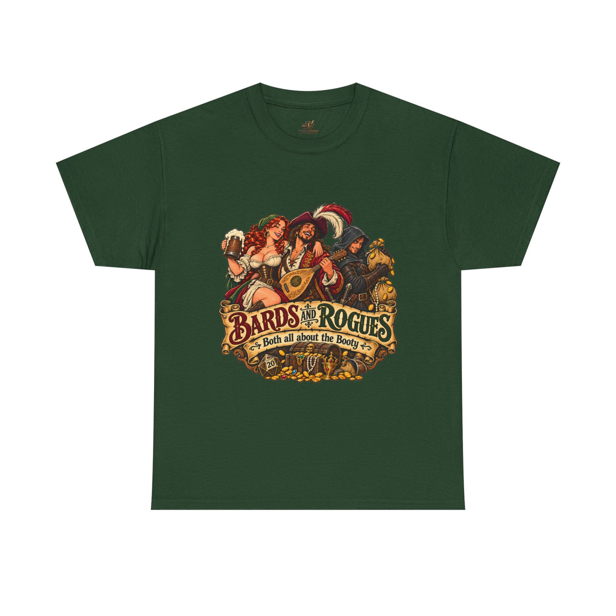 Bards & Rogues Fantasy RPG T-Shirt — "Bards & Rogues: It's All About the Booty"