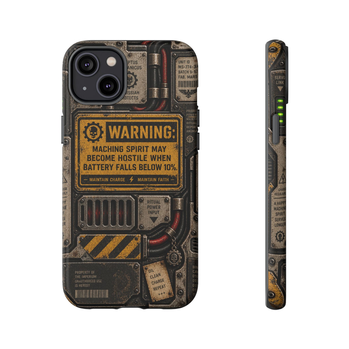 Machine Spirit Warning Phone Case | Grimdark Sci-Fi Design