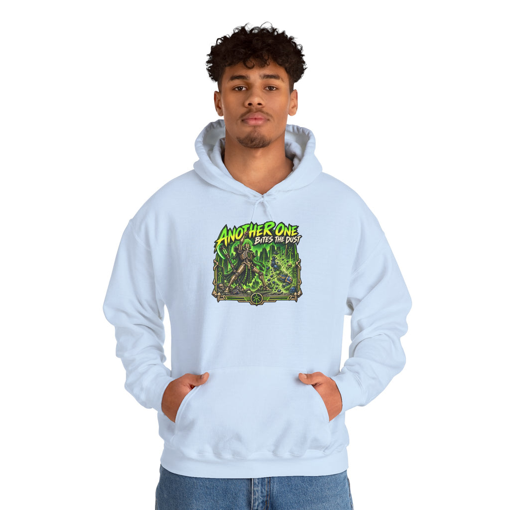 Another One Bites the Dust Hoodie | Grimdark Warhammer Necron Inspired Sci-Fi Gaming Pullover