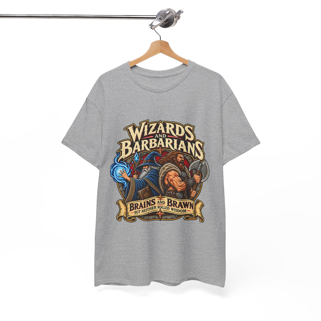 Wizards & Barbarians T-Shirt | Funny Fantasy RPG Gamer Tee