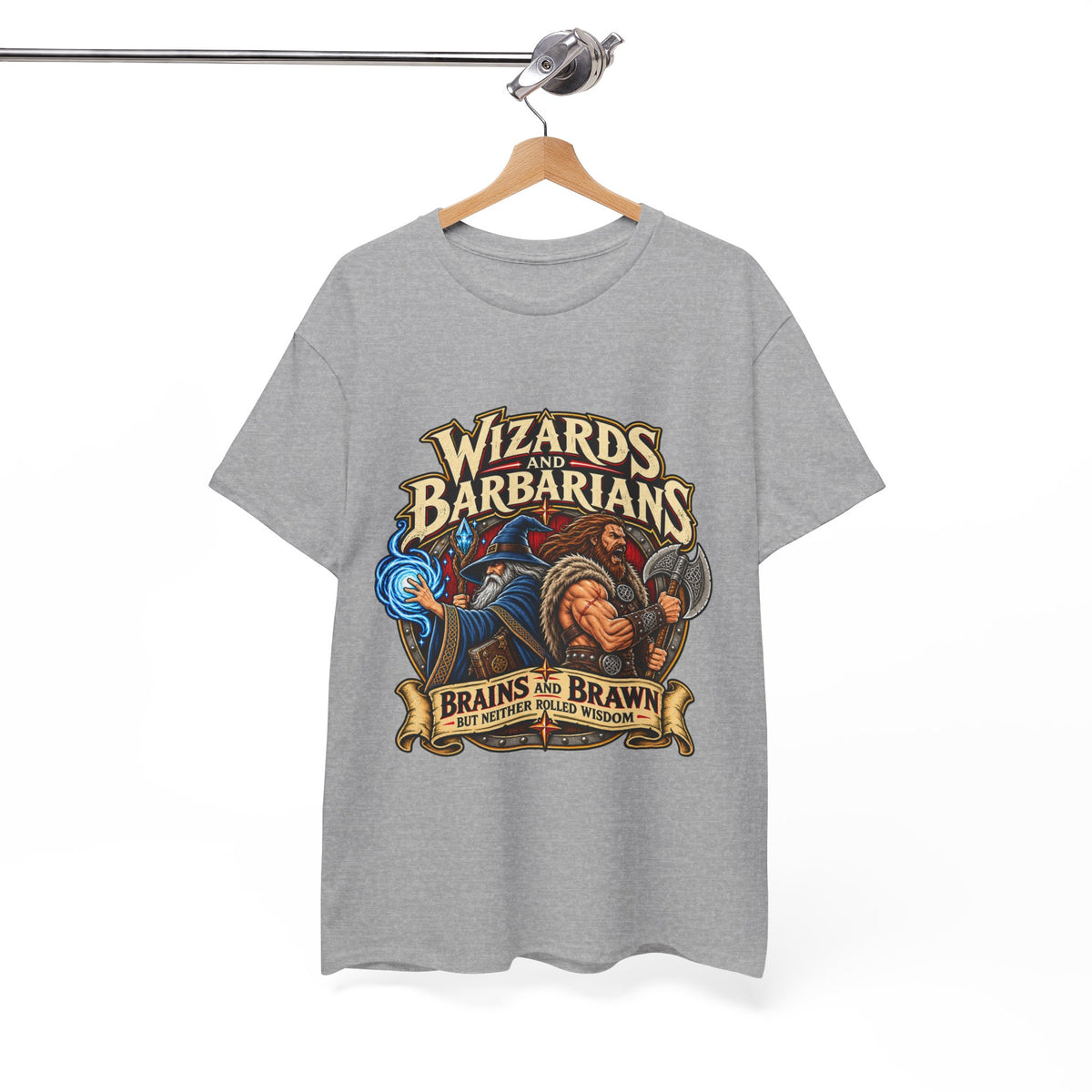 Wizards & Barbarians T-Shirt | Funny Fantasy RPG Gamer Tee