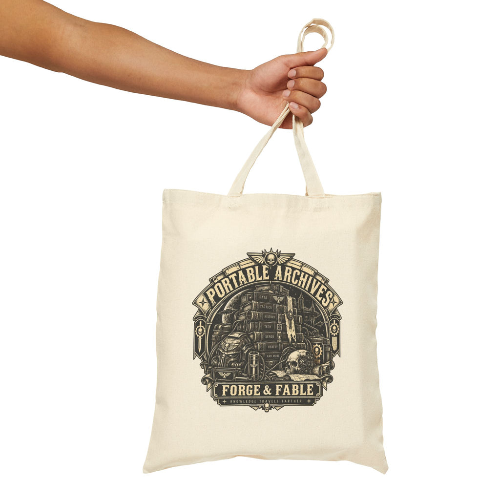 Portable Archives Grimdark Canvas Tote | Forge & Fable Bookish Bag