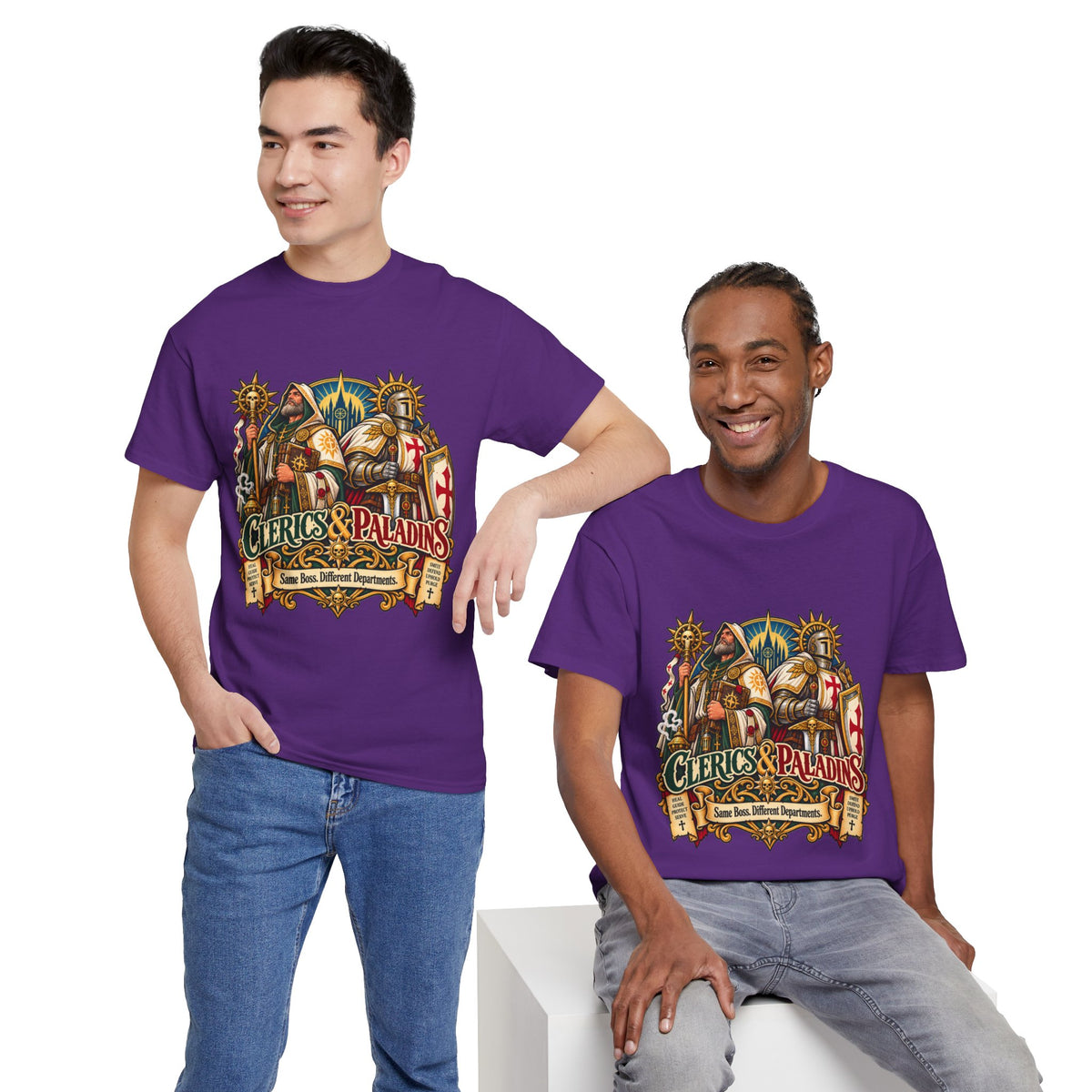 Clerics & Paladins RPG Tee | Same Boss, Different Departments