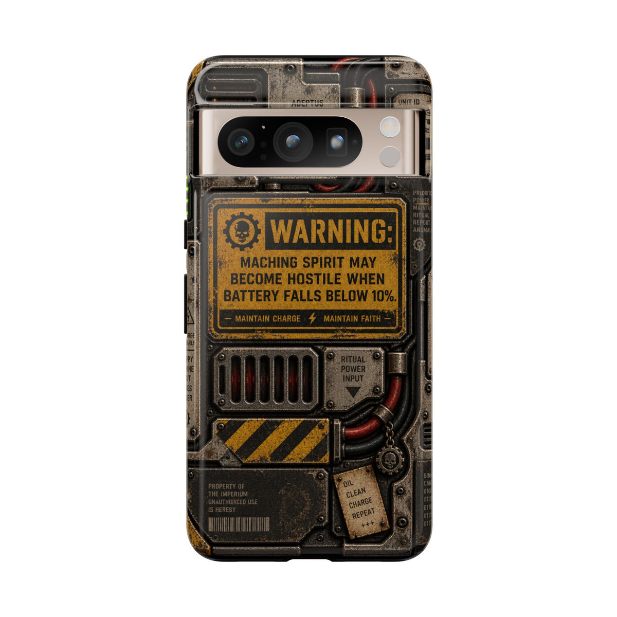 Machine Spirit Warning Phone Case | Grimdark Sci-Fi Design