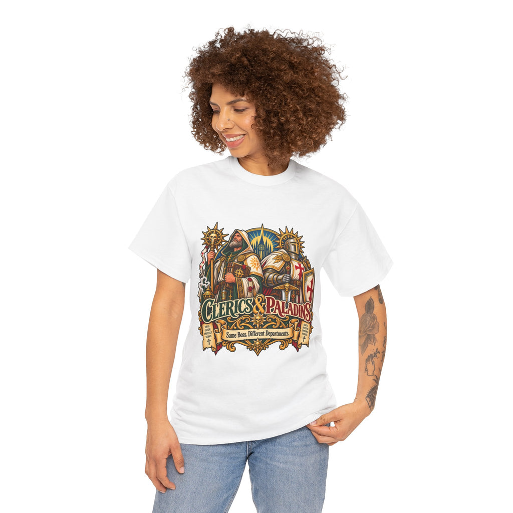 Clerics & Paladins RPG Tee | Same Boss, Different Departments