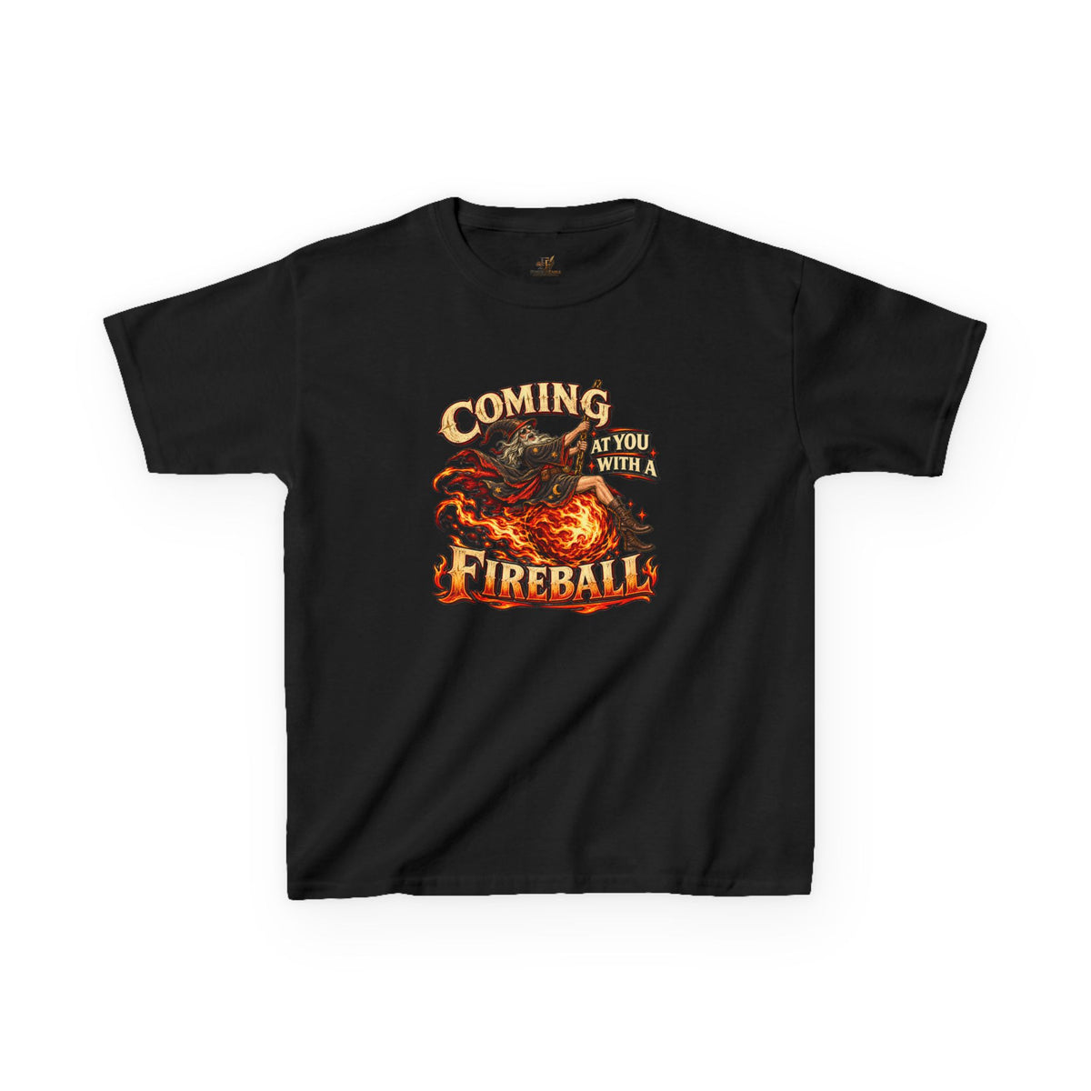 Kids Fireball Dragon T-Shirt | Cute Fantasy RPG Adventure Tee